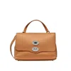 Zanellato Textured Leather Shoulder Bag With Flap Closure In Brown