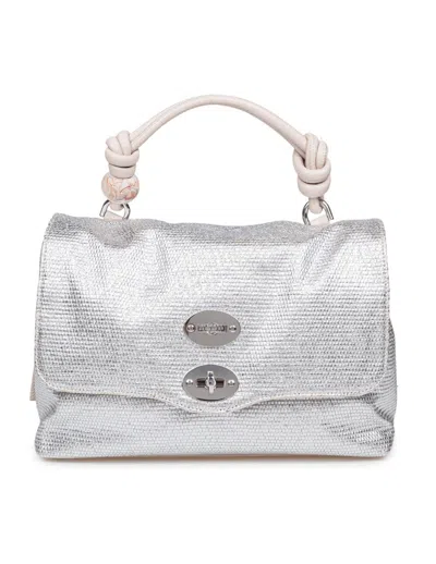 Zanellato Postina Midollino S Bag In Raffia Color Silver