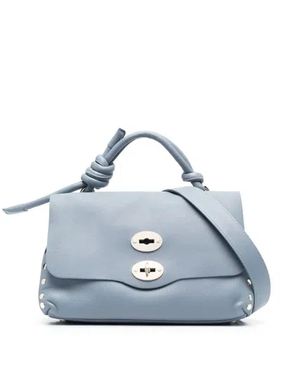 Zanellato Postina Leather Tote Bag In Blue