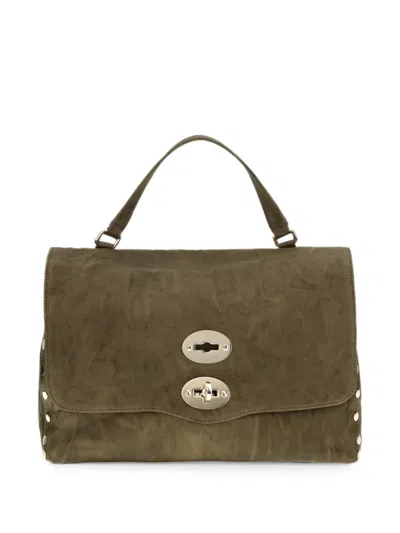 Zanellato Postina Officina Stud-embellished Shoulder Bag In Green
