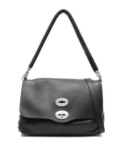 Zanellato Postina Piuma Chain Small Tote Bag In Black