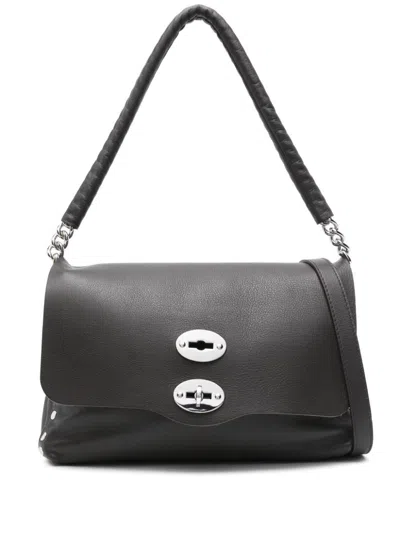 Zanellato Postina Piuma Chain Small Tote Bag In Brown Corretto