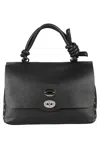 Zanellato Bag Postina Piuma Knot M Handbag In Black Nero
