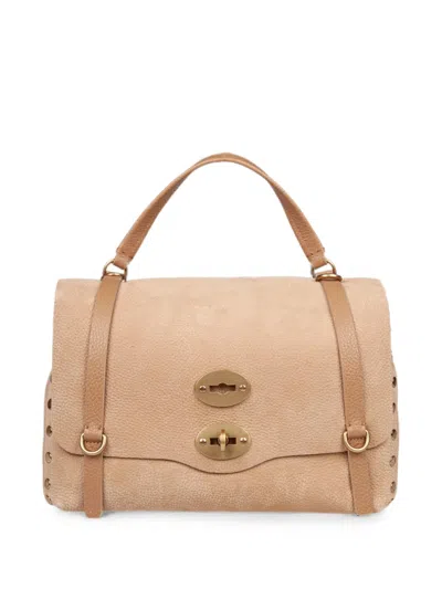 Zanellato Postina Re Jones Nabuck-leather Tote Bag In Nude