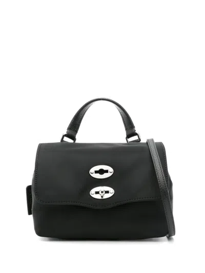 Zanellato Postina Rimboccata Tokyo Baby Leather Handbag In Black