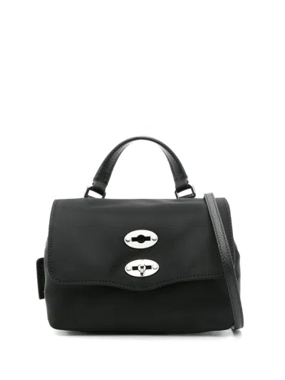 Zanellato Postina Rimboccata Tokyo Baby Leather Handbag In Black