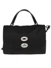 Zanellato Postina Rimboccata Tokyo Small Leather Handbag In Black Nero