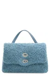 Zanellato Postina Shearling Top-handle Tote Bag In Blue