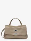 Zanellato Postina S Leather Crossbody Bag With Double Shoulder Strap In Sand