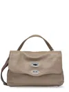 Zanellato Postina S Leather Crossbody Bag With Double Shoulder Strap In Gray