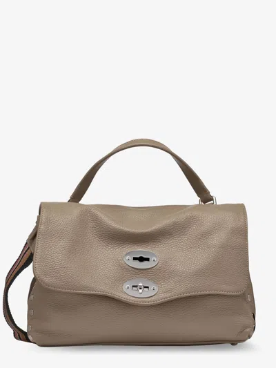Zanellato Postina S Leather Crossbody Bag With Double Shoulder Strap In Sand