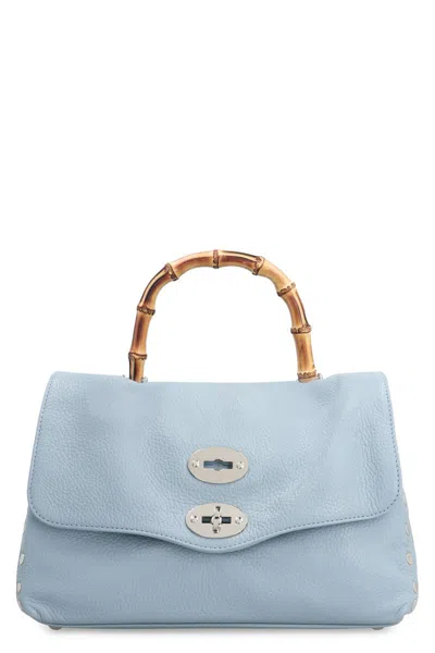 Zanellato Postina S Pebbled Leather Handbag In Blue
