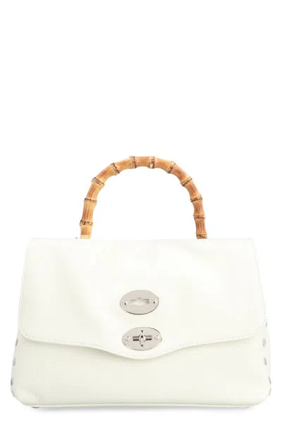 Zanellato Postina S Pebbled Leather Handbag In White