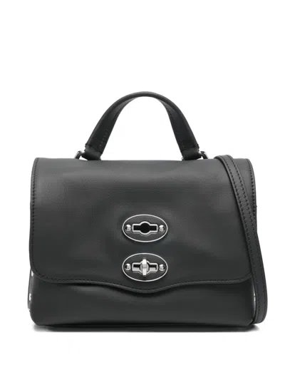 Zanellato Postina Saeta Baby Leather Handbag In Black