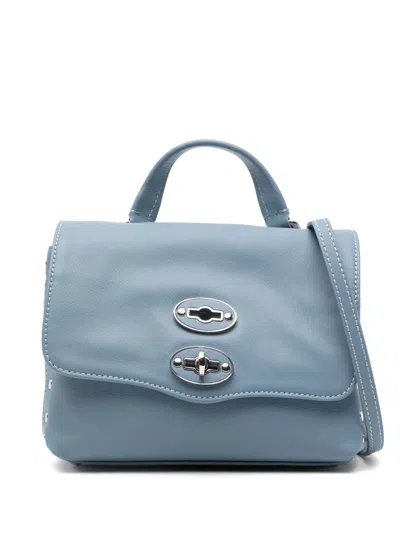 Zanellato Postina Saeta Baby Studded Shoulder Bag In Blue