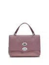Zanellato Soft Leather Shoulder Bag With Multiple Carrying Options In Purple