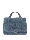 Zanellato Postina Shearling Top-handle Tote Bag In Blue