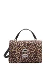 Zanellato Nero Vitello Leather Handbag With Leopard Print Design