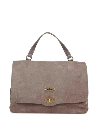 Zanellato Postina Stud-embellished Shoulder Bag In Brown