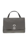 Zanellato Daily Leather Shoulder Bag In Gray