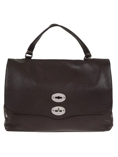 Zanellato Postina Studded Top Handle Bag In Brown
