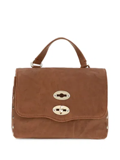 Zanellato Postina Stud-embellished Shoulder Bag In Brown