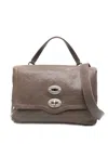 Zanellato Mini Leather Handbag Adjustable Strap In Gray