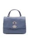 Zanellato Daily Baby Leather Handbag With Detachable Strap In Blue