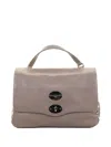 Zanellato Postina Daily Baby Leather Handbag With Shoulder Strap In Gray