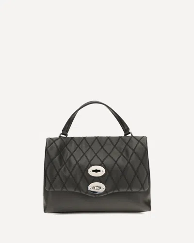 Zanellato Postina Tramè Leather Top Handle Bag In Black