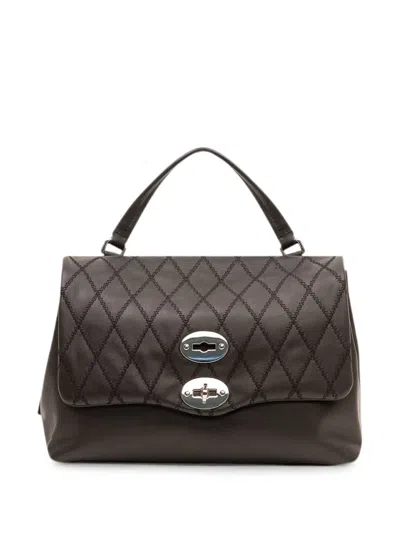 Zanellato Postina Trame S Diamond-quilted Tote Bag In Brown