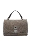 Zanellato Postina Turn-lock Animal-print Tote Bag In Gray