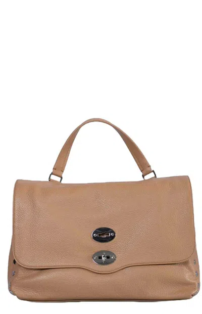 Zanellato Postina Twist-lock Medium Tote Bag In Brown Cantucci