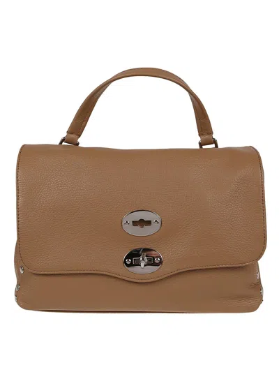 Zanellato Postina Twist Lock Small Tote Bag In Cappuccino