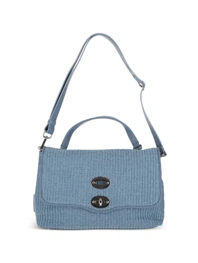 Zanellato Postina Woven Top Handle Shoulder Bag In Blue