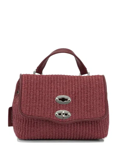 Zanellato Fuchsia Polyester Bovine Leather Handbag In Burgundy
