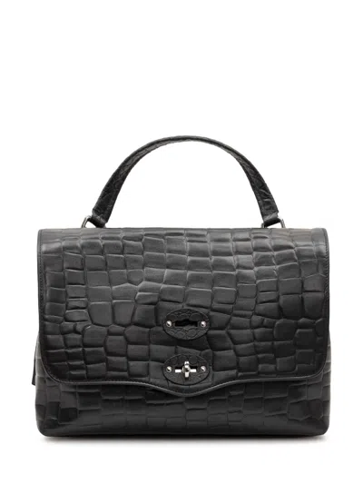 Zanellato Postman Foulard Style 70 S Mini Shoulder Bag In Black