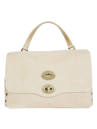 Zanellato Postman Jones Nabuk Small Crossbody Bag In Beige
