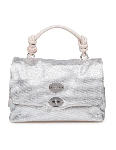 Zanellato Raffia Bag That Can Be Carried By Hand Or Over The Shoulder In Silver