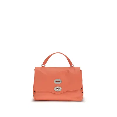 Zanellato Red Calf Leather Bos Taurus Shoulder Bag In Orange