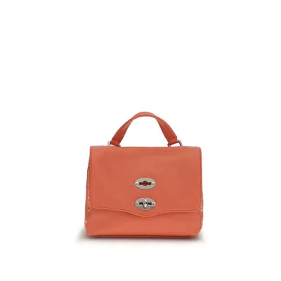Zanellato Red Calf Leather Bos Taurus Shoulder Bag In Orange