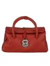 Zanellato Structured Red Leather Handbag With Distinctive Clasp In Red