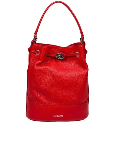 ZANELLATO ZANELLATO RED MONDA' DAILY DAY S LEATHER BUCKET BAG