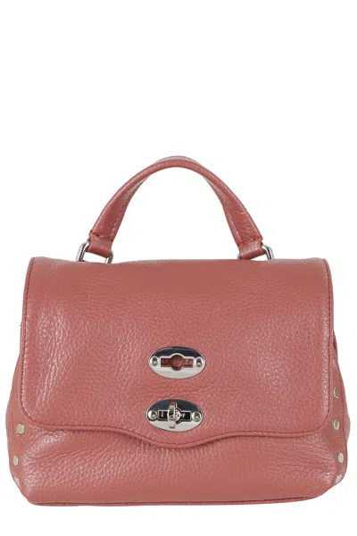 Zanellato Red Postina Daily Baby Miniature Twist Leather Shoulder Bag In Pink