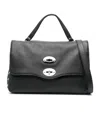 Zanellato Rivet Flip Shoulder Bag In Black