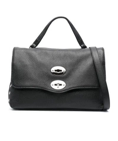 Zanellato Rivet Flip Shoulder Bag In Black