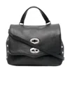 Zanellato Medium Postina Leather Shoulder Bag In Black