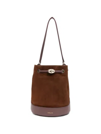 Zanellato S Monda Suede Leather Shoulder Bag In Black