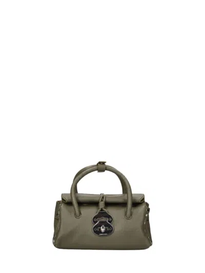 Zanellato Saeta Baby Handmade Leather Bag In Green