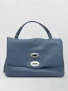 Zanellato Shoulder Bag Adjustable Strap Studded Top Handle In Blue